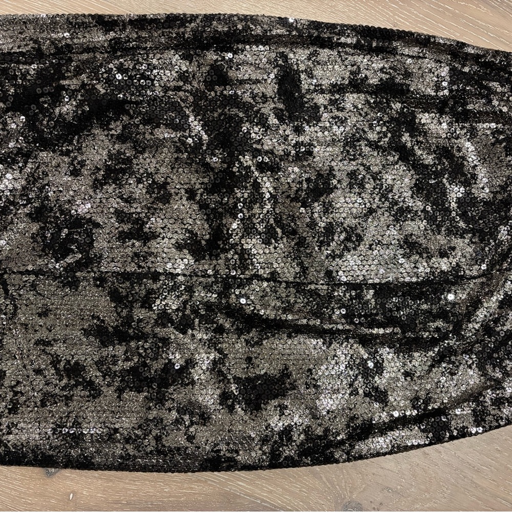 Black and Silver Sequin Skirt